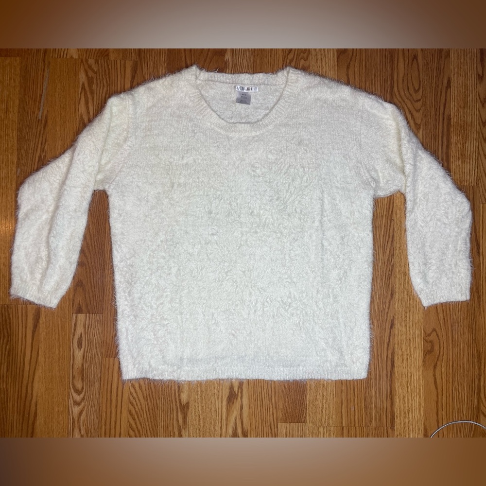 K. Jordan nylon & acrylic super soft white sweater